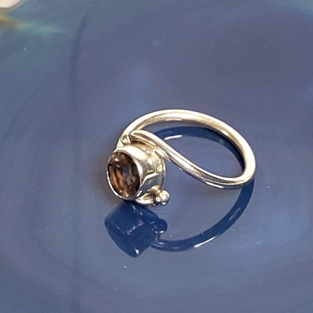 Unbranded .925 Sterling Silver Smoky Quartz Art Deco Ring - Picture 9 of 9